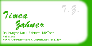 timea zahner business card